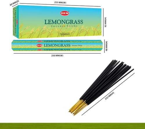 Vista 2 de HEM Varitas de incienso de citronela, paquete de 6 (20 palitos cada uno) para relajación y meditación