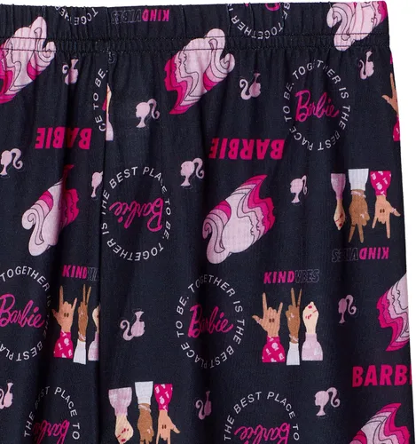 Vista 5 de Barbie Conjunto de ropa de dormir para niñas y pantalones de pijama para niñas de 4 piezas