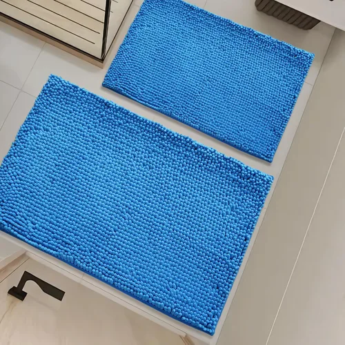 Vista 59 de Juego de alfombras de baño de 2 piezas, súper absorbente suave, gruesa, lavable en lavadora, alfombra de baño de chenilla antideslizante, alfombra