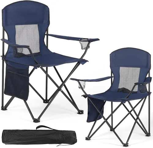 Vista 12 de WEIDIORME Paquete de 2 sillas de campamento ligeras para adultos y adolescentes, sillas portátiles plegables de capacidad de 250 libras con bolsa