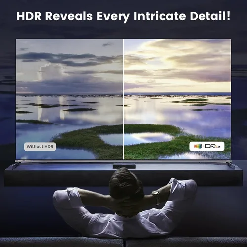 Vista 4 de [Actualización] NEWCARE 4K @60Hz HDMI Switch 5 en 1 salida con cable de carga tipo C, conmutador HDMI con control remoto IR, caja selectora HDMI