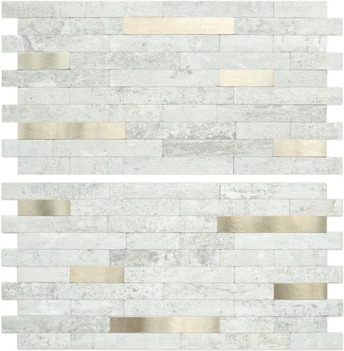 Vista 22 de AULIGET - 20 láminas de azulejos de pared de PVC autoadhesivos con aspecto de madera desgastada, para salpicadero de cocina Madera vintage + metal