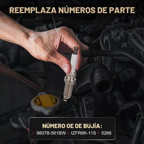 Vista 3 de Bujía Iridium 9807B-561BW 4 Pack para Honda Civic