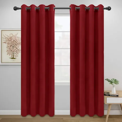 Vista 58 de Easy-Going - Cortinas opacas para dormitorio, aislamiento térmico sólido con ojales, cortinas de ventana para reducción de ruido, cortinas