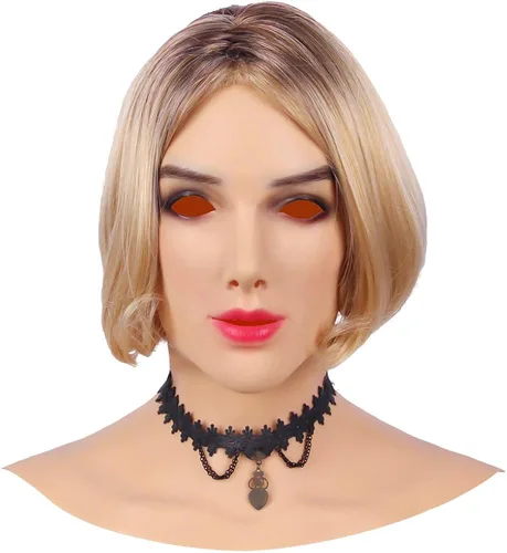 Vista 6 de Minaky Máscara de silicona hecha a mano para travestis transgénero disfraz Drag Queen
