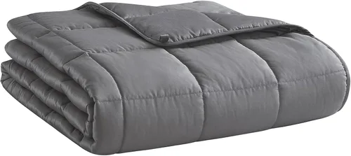 Vista 10 de L'AGRATY Manta con peso de 5 libras, para regazo, manta pequeña y portátil para adultos, refrescante, para viajar, relajarse y dormir, para todas