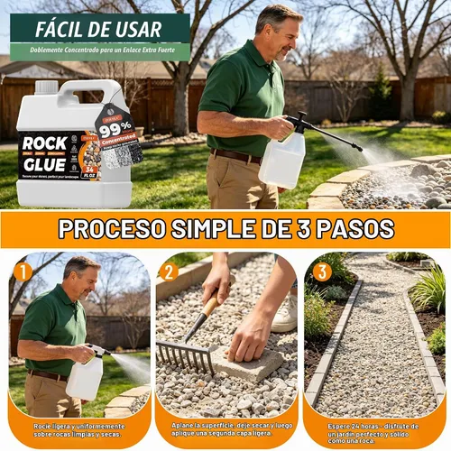Vista 6 de Oyevila - Pegamento de grava para paisajismo, carpeta de rocas de 1 galón