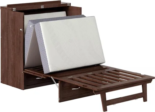 Vista 14 de AFI, Northfield Murphy Bed - Baúl de cama Twin XL con colchón de 6", cajón de almacenamiento y cargador USB integrado, ámbar quemado Amarillo ámbar