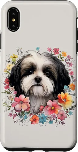 Vista 11 de Shih Tzu Mom Floral Dog Lover Vintage Flowers Cute Case for iPhone 17