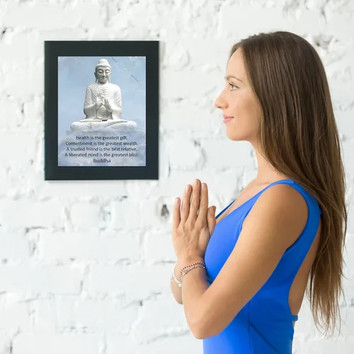 Vista 5 de La salud es el mejor regalo – Arte de pared inspirador espiritual de Buda, budismo afirmaciones positivas, decoración de pared para decoración