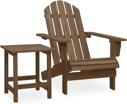 Vista 10 de Natural Wood Adirondack Chair, Outdoor Patio Furniture for Garden Relaxation, Solid Fir Wood Standard Ergonomic Design Light Brown