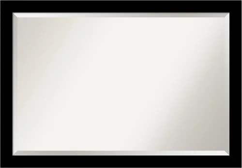 Vista 9 de Amanti Art Espejo de pared negro de 24 x 20 pulgadas, espejo de baño rectangular negro cepillado para decoración de pared de sala de estar, marco