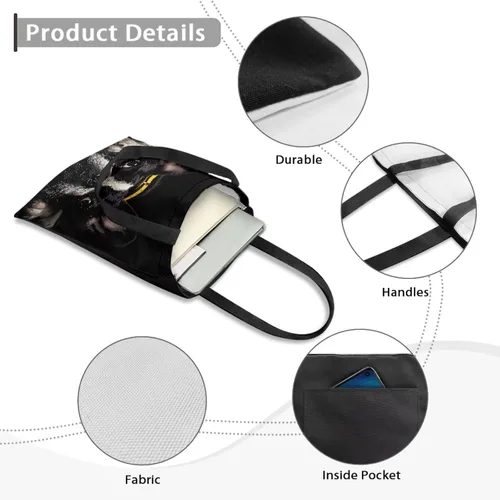 Vista 5 de UNICEU Bolso de viaje plegable de lona para mujer, estilo casual, para ir de compras al hombro