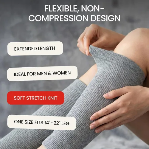 Vista 5 de SENIOR ICARE Rodilleras elásticas de algodón para hombres y mujeres, soporte de circulación y alivio del dolor en las articulaciones, ayuda