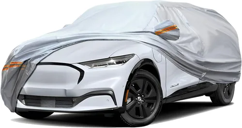 Vista 15 de TUCAREST - Funda de auto completa de 6 capas de alta calidad, diseño de cremallera de carcasa dura, impermeable, resistente a la intemperie
