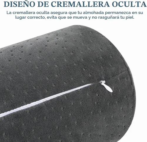 Vista 4 de Remerry 2 fundas de almohada cervical de terciopelo de 16 x 6 pulgadas con cremallera, solo fundas de almohada de cuello redondo, fundas de almohada