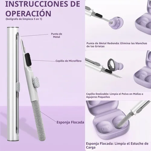 Vista 7 de Inesore - Funda para Samsung Galaxy Buds FE/Buds 2, Pro/Live (morado) Safety Lock Design Prevents Loss, Clear Anti-Yellow PC Shell, 3-in-1