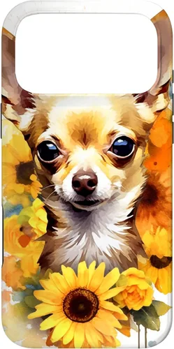 Vista 22 de Chihuahua Dog Watercolor Funda de girasol Chihuahua para iPhone 17