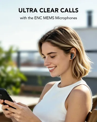Vista 12 de Auriculares inalámbricos T8 Bluetooth con micrófono, pantalla de alimentación LED, graves profundos, auriculares ergonómicos intrauditivos Negro