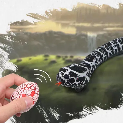 Vista 7 de Juguete de serpiente a control remoto, juguete realista de serpiente a control remoto, robot recargable por USB, modelo de serpiente de cascabel
