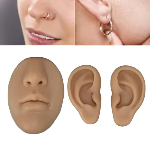 Vista 4 de Dioche Modelo 3D simulado de nariz y boca para práctica de piercing, herramienta de enseñanza segura, ligera y versátil para aspirantes a artistas