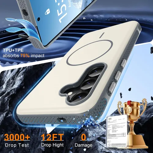 Vista 328 de Jshru Funda para Samsung Galaxy S26 Plus/Galaxy S25 Plus: para Galaxy S24 Plus [compatible con Magsafe] [2 protectores de pantalla HD] cubierta