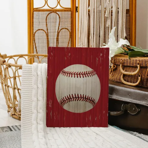 Vista 4 de Lienzo de béisbol retro de granja, impresiones artísticas para pared, letreros enmarcados para el hogar, niños, guardería, salas deportivas, jardín