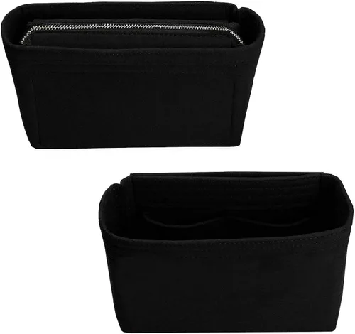 Vista 2 de Organizador de bolso, inserto de bolsa de fieltro con cremallera, 2 paquetes en un juego para mochila, inserto de bolsa para mujer, serie LV NeoNoe