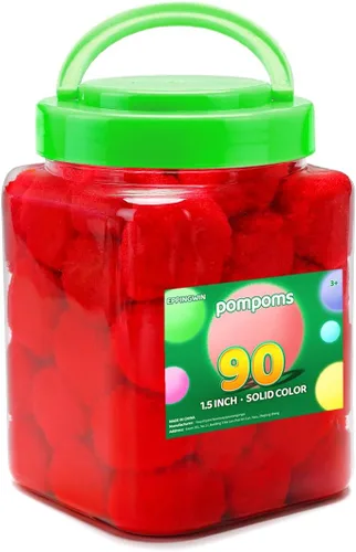 Vista 19 de Eppingwin - 2000 pompones negros, pompones suaves de 1 cm para manualidades, 0.4 pulgadas para proyectos de bricolaje de arte y manualidades (negro)
