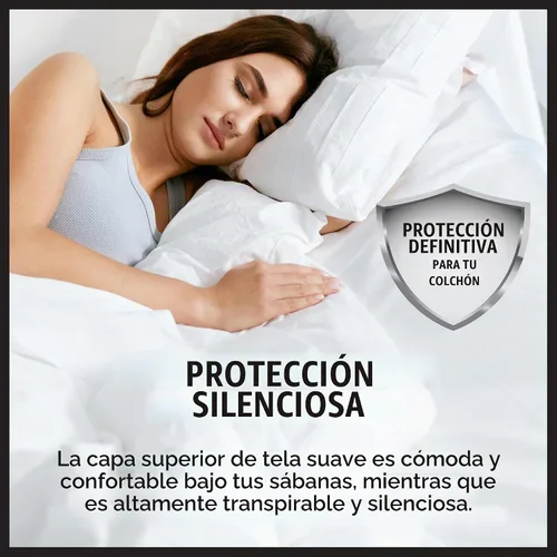 Vista 5 de Protect-A-Bed Essential - Protector de colchón tamaño individual, resistente a los ácaros, sin ruido y a los olores, 100% impermeable, lavable a