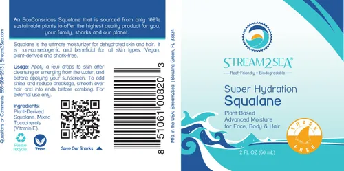 Vista 8 de STREAM 2 SEA Aceite facial de escualano, vitamina E sin tiburones seguro