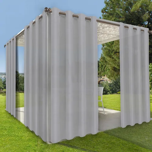 Vista 10 de OutdoorLines Cortinas impermeables para interiores y exteriores para patio – Panel de cortina de privacidad y bloqueo solar con ojales, resistente a