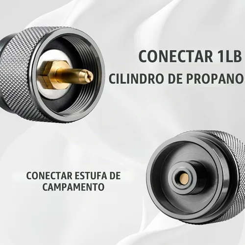 Vista 4 de Adaptador de gas propano de 1 LB para estufa de camping, estufa de mochilero, GS316 Backpacking Stove Convertor, Input EN417 Lindal Valve Output