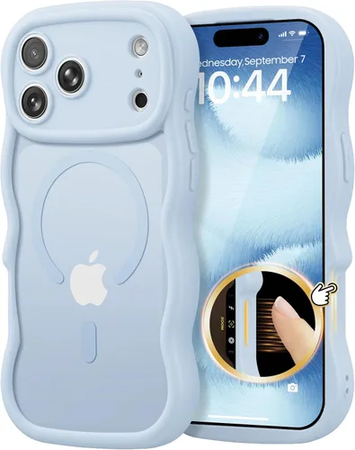 Vista 106 de Magsafe - Funda magnética para iPhone 12 Pro Max, compatible con Magsafe con marco ondulado, translúcido, mate, parte trasera dura, de silicona, a