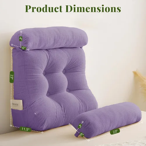 Vista 2 de Sasttie Juego de almohadas de cuña, 3 almohadas de lectura para sentarse, almohada de cuña de cama para dormir, después de una cirugía, reflujo