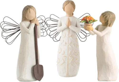 Vista 7 de Willow Tree with affection Angel, Love My Cat (Luz), juego de 2 figuras