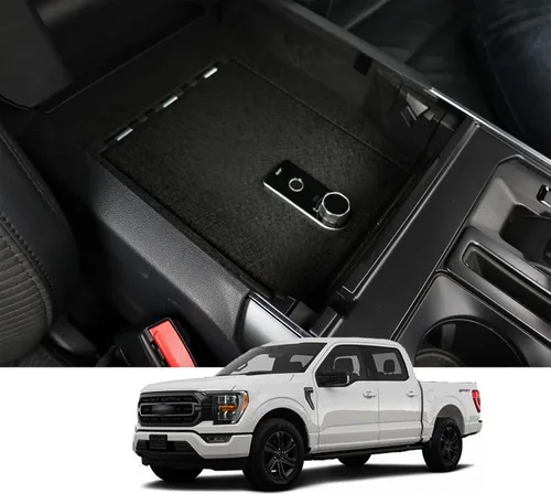 Vista 8 de Caja de seguridad para pistola de consola central - WASAI Caja de seguridad premium para consola en el vehículo con bloqueo compatible con Ford