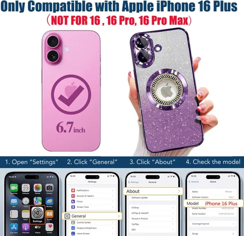 Vista 125 de Misscase Funda magnética con purpurina para iPhone 11 compatible con MagSafe, protección completa, delgada, a prueba de golpes, antiarañazos