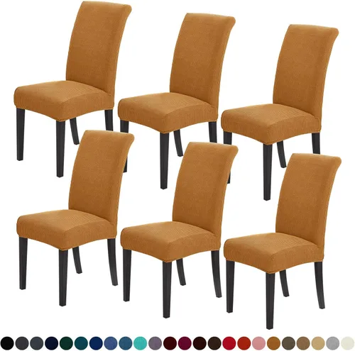 Vista 63 de Joccun - Juego de 2 fundas para sillas de comedor, fundas elásticas para sillas de comedor, fundas de asiento para sillas de comedor, funda de Negro