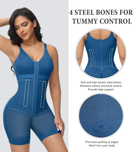Vista 3 de M MYODRESS Fajas Colombianas Moldeadoras Posparto Etapa 2 Body Shaper Prenda de Compresión Tummy Tuck Shapewear con sujetador