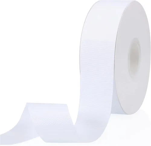 Vista 105 de Cinta de grogrén de doble cara de color liso azul bebé de 1-1/2 pulgadas x 50 yardas para envolver regalos, bodas, fiestas, manualidades, lazos