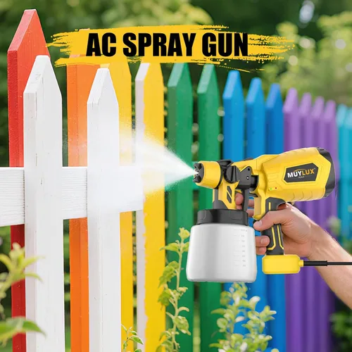 Vista 2 de Pulverizador de pintura, pistola de pulverización HVLP de 800 W con 5 boquillas y 3 patrones, pulverizadores de pintura eléctricos para pintura