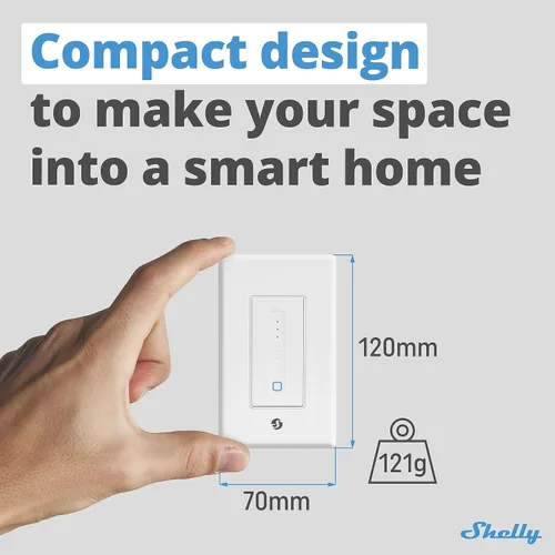 Vista 5 de Shelly Plus Wall Dimmer UL Interruptor Regulador de Pared WiFi Inteligente Automatización del Hogar Puerta de Enlace Bluetooth Compatible