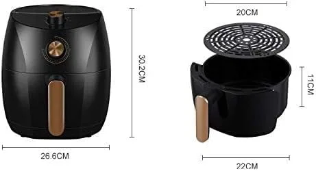 Vista 5 de JYYBN Freidora de aire multifunción 4L Freidora de aire libre de aceite de pollo Freidora de aire de salud Cocina de pizza Freidora de aire profunda