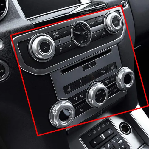 Vista 2 de Acouto 5 Uds. Cubierta de anillo para interruptor de aire acondicionado lateral interior para Discovery 4 LR4 2009-2016 para deporte 2010-2013