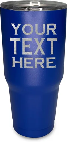 Vista 7 de Vaso de café personalizado con tapa y pajita, 30 onzas, añade tu propio texto