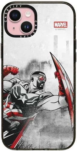 Vista 91 de CASETiFY Funda para iPhone Air, compatible con MagSafe Marvel VS CoLab Protección contra caídas de grado militar 4x de 8.2 pies Funda Capitán