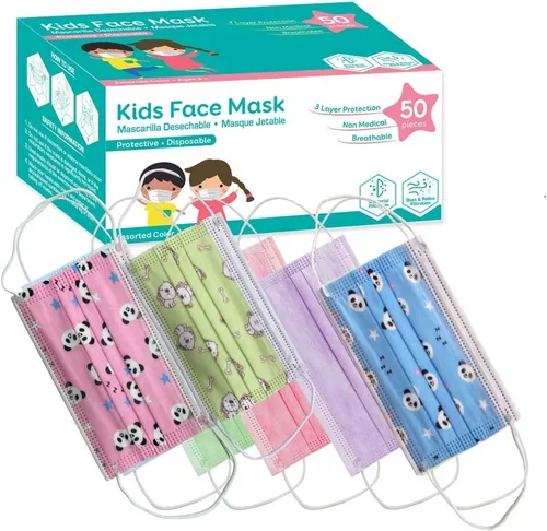Vista 6 de Kids Disposable Face Mouth Mask 3-Ply with Ear Loop 50-Pack Children's Mask