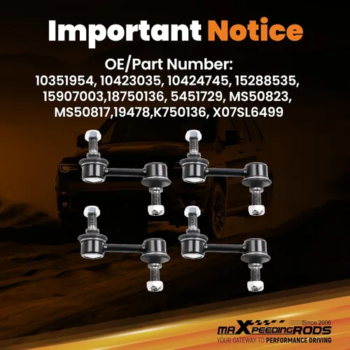 Vista 14 de maXpeedingrods K750136 Barra estabilizadora delantera trasera para Chevy Corvette 1997-2017 Cadillac XLR 2004-2009