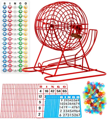 Vista 8 de Juego de bingo Deluxe de Regal Games con bombo, tabla, bolas, 18 tarjetas y fichas